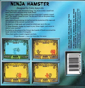 Ninja Hamster (UK) (1987) box cover back